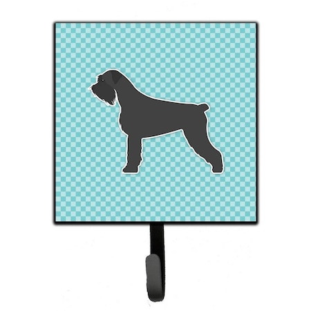Carolines Treasures Giant Schnauzer Checkerboard Blue Leash or Key Holder BB3773SH4